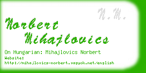 norbert mihajlovics business card